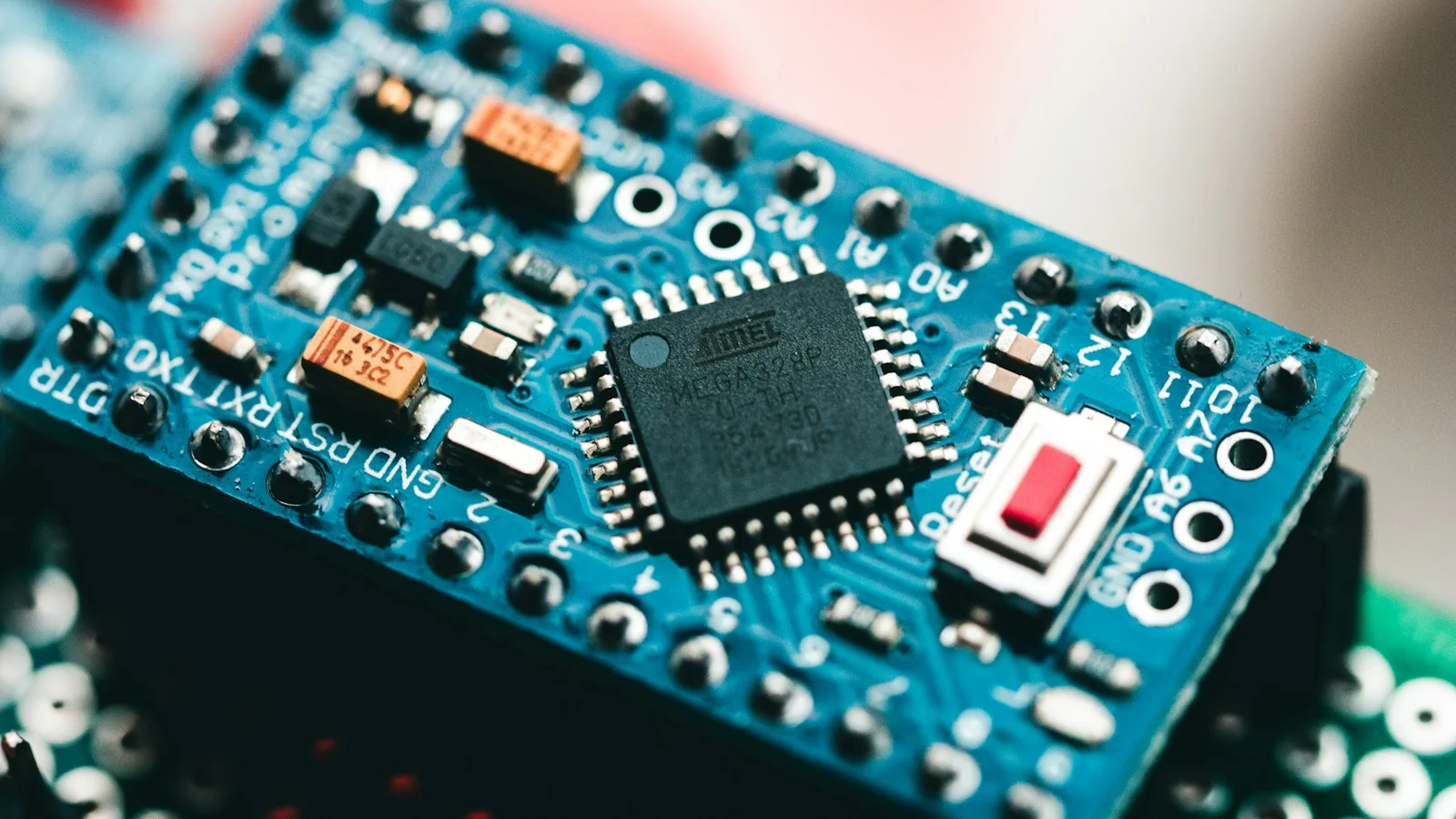 Blue computer circuit board representing the AI analytics platform